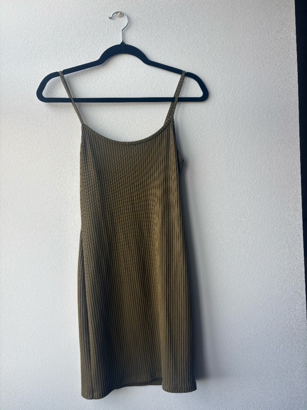 S Urban Outitters Ribbed Olive Green Dress